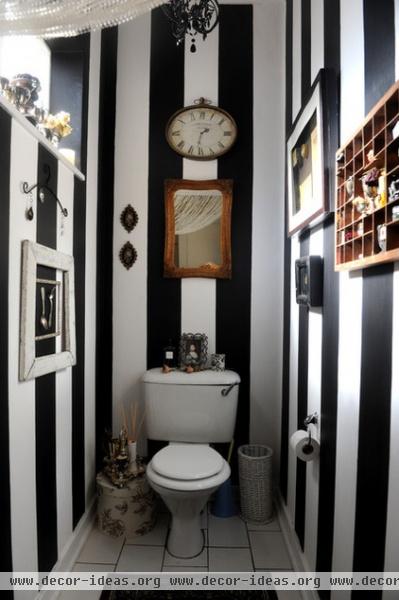 eclectic powder room Guest Bathroom Stripes