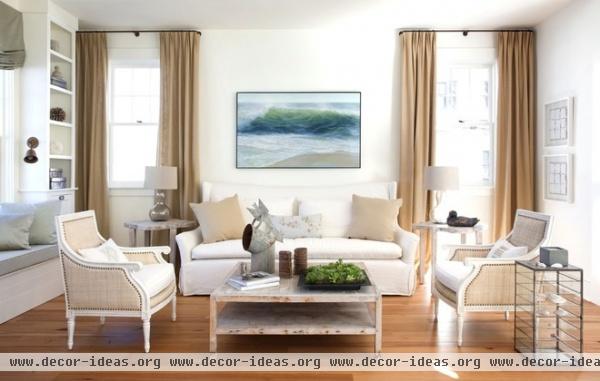 beach style living room by lisa k. tharp - k. tharp design