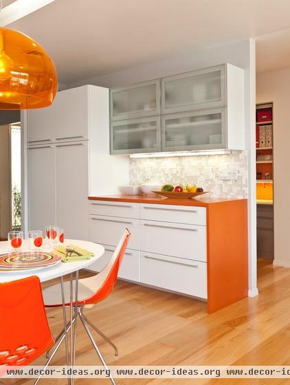 midcentury kitchen by Kropat Interior Design