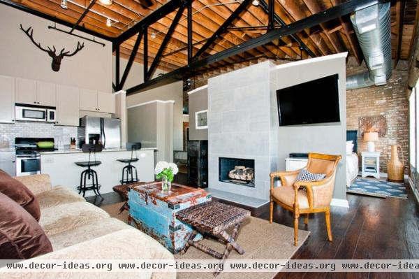 industrial living room Madison Street Loft