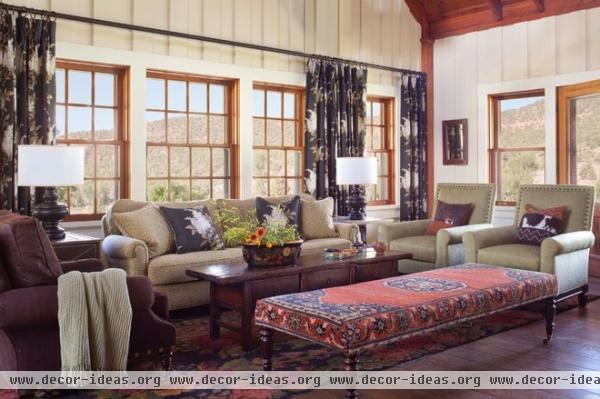 rustic living room by Ashley Campbell Interior Design