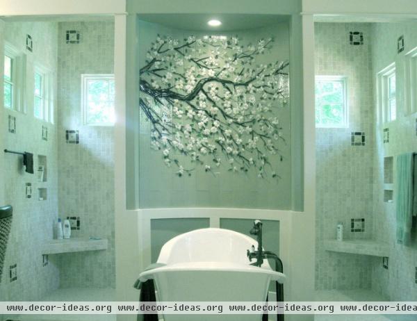 transitional bathroom by Designer Glass Mosaics