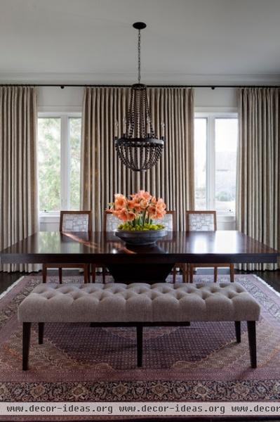 transitional dining room by Buckingham Interiors + Design LLC