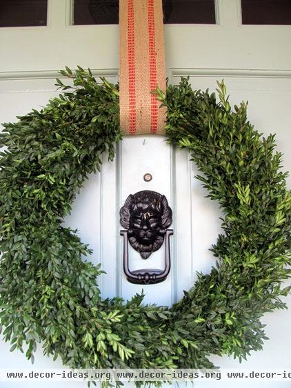 eclectic entry Christmas front door