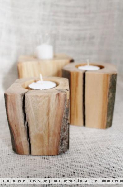 rustic candles and candle holders by Etsy