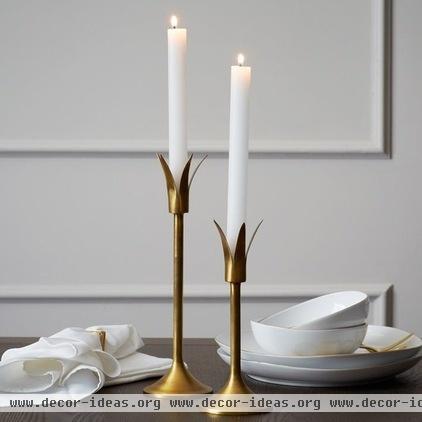 traditional candles and candle holders by West Elm