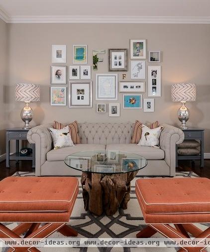 transitional family room by Kerrie L. Kelly