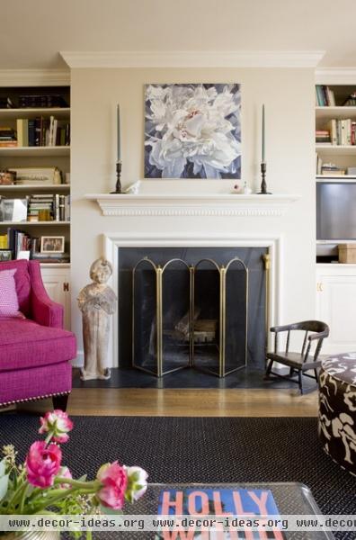 transitional family room by Liz Levin Interiors