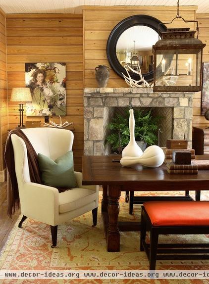 rustic dining room by Robert Brown Interior Design