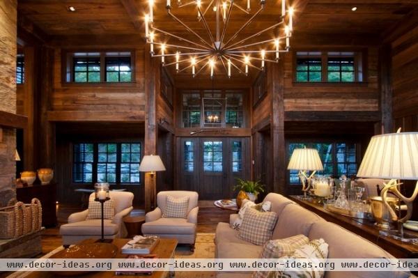 rustic living room by Morgan-Keefe Builders, Inc.