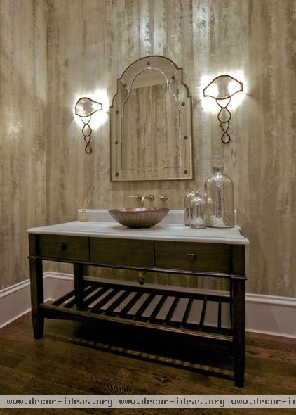 contemporary powder room by LG Construction + Development