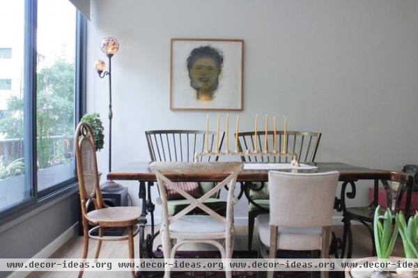 eclectic dining room by Esther Hershcovich