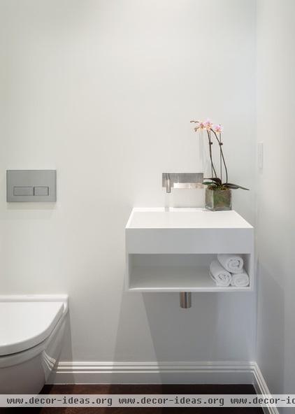 modern powder room by Sutro Architects