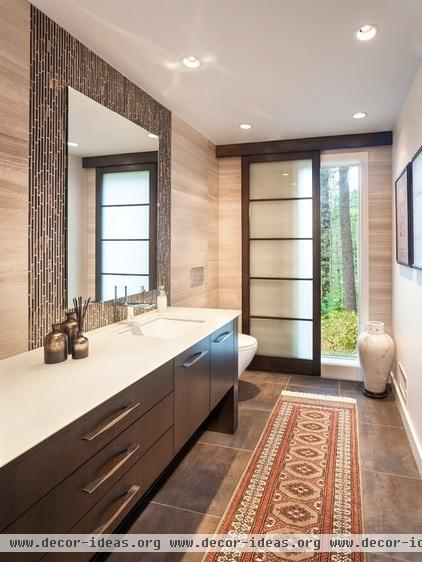 contemporary powder room by Lee Kimball