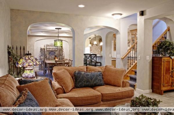 mediterranean basement by M.J. Whelan Construction