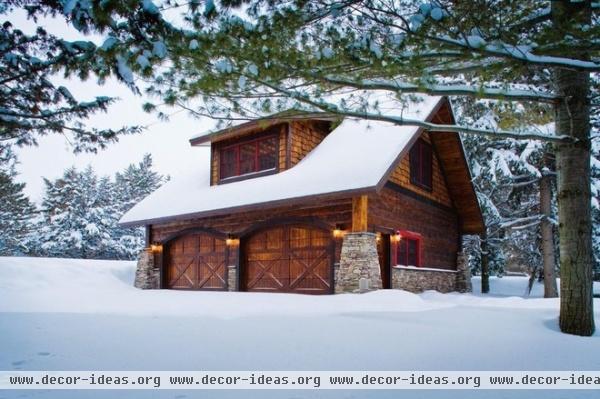 rustic garage and shed by Lands End Development - Designers & Builders