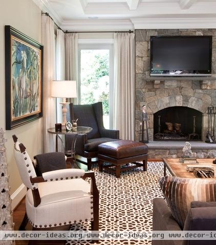 eclectic family room by Elizabeth Reich