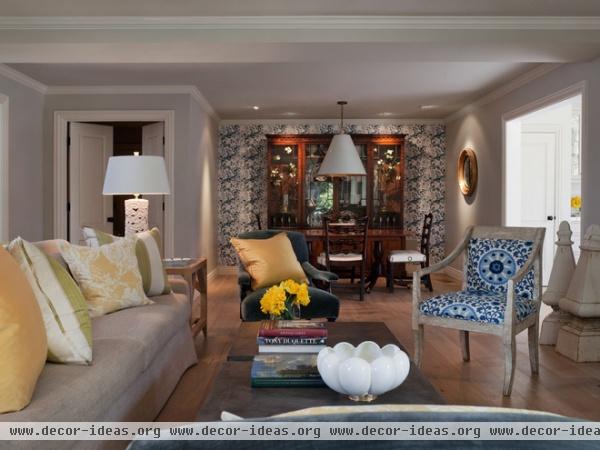 transitional living room by Heydt Designs