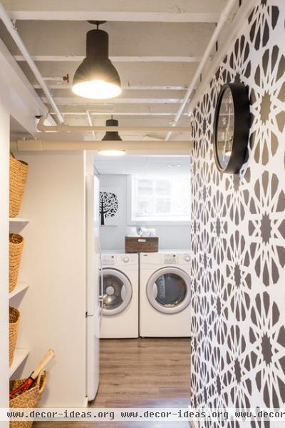 contemporary laundry room by Justine Sterling Design