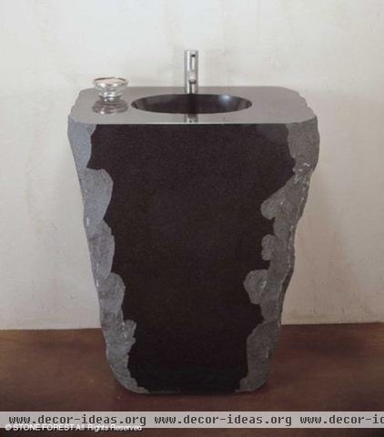 eclectic bathroom sinks by Stone Forest