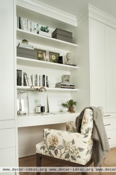 transitional home office by Kelly Deck Design