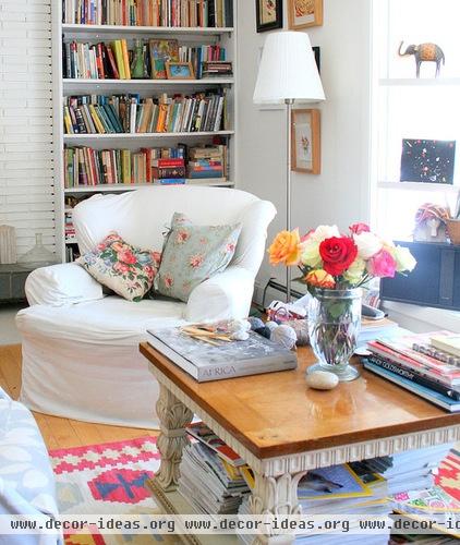 eclectic living room by Tamar Schechner