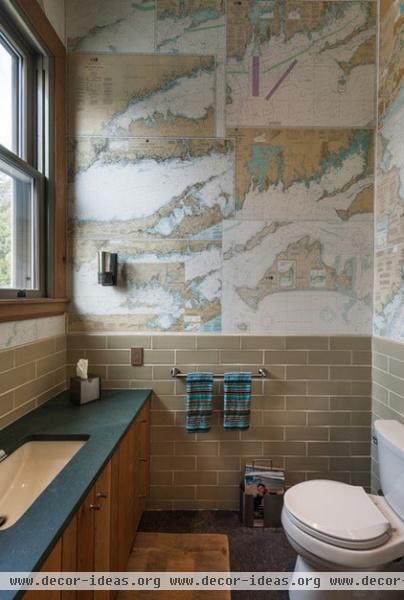 beach style bathroom by Sandvold Blanda Architecture + Interiors LLC