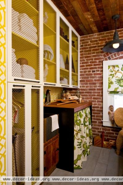 rustic laundry room by Lisa Bakamis Interior Design