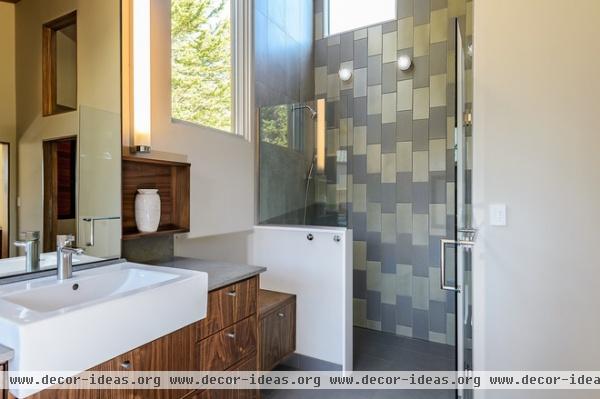 midcentury bathroom by Hudson Street Design