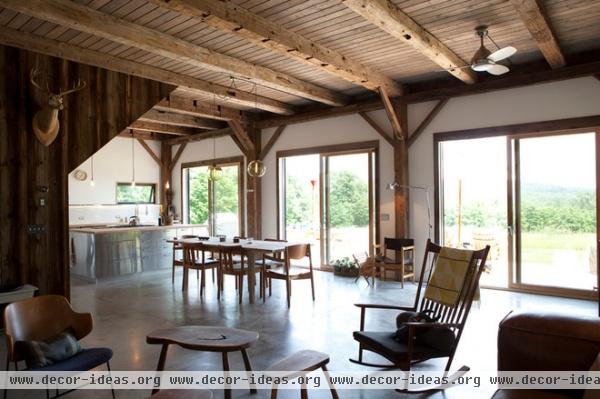 rustic dining room by kimberly peck architect