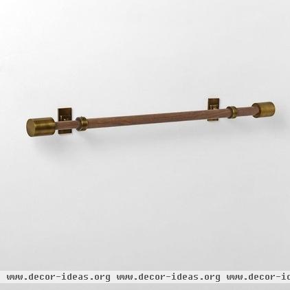 midcentury curtain poles by West Elm