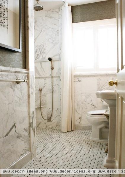 transitional bathroom by Mina Brinkey