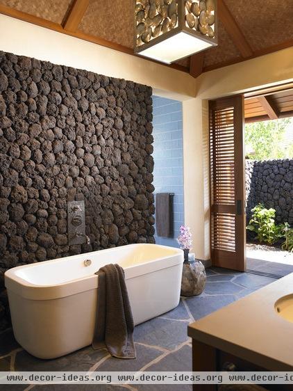 tropical bathroom by Dara Rosenfeld Design