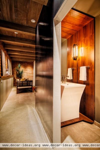 modern powder room by Lindsey Schultz Design