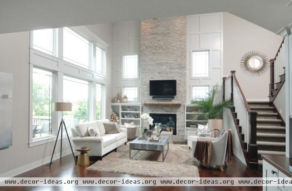 transitional living room by Windsor Windows & Doors