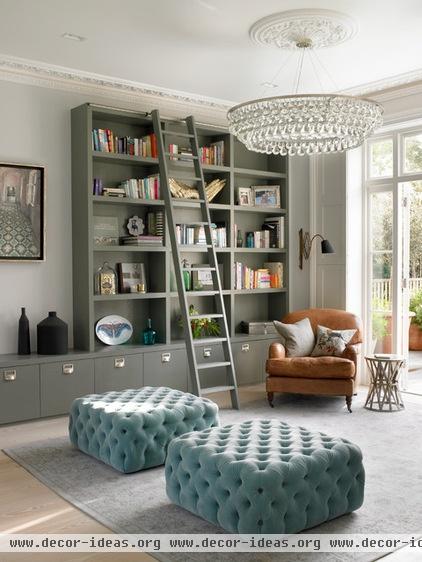 transitional living room by STEPHEN FLETCHER ARCHITECTS