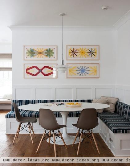 transitional dining room by indi interiors