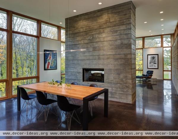 contemporary dining room by Bruns Architecture