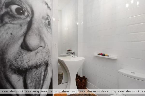 eclectic powder room by Hudson Place Realty