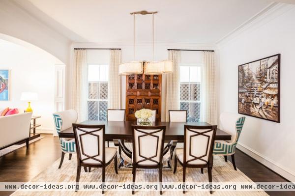 transitional dining room by Laura U, Inc.