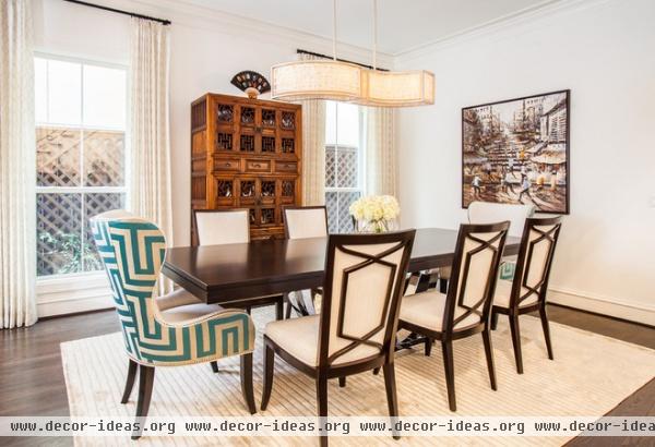 transitional dining room by Laura U, Inc.