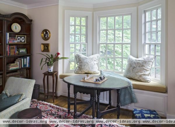 traditional family room by Kathy Corbet Interiors