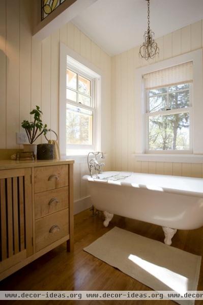 farmhouse bathroom by Phinney Design Group