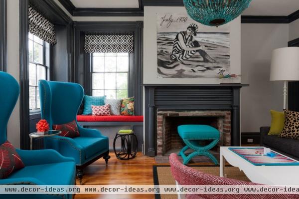 eclectic living room by Rachel Reider Interiors