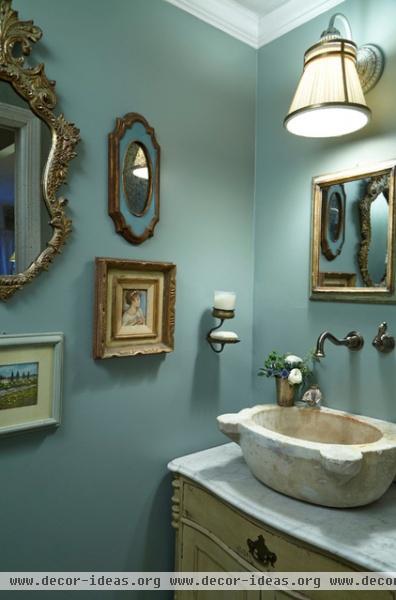 traditional powder room by Lisa Gabrielson Design