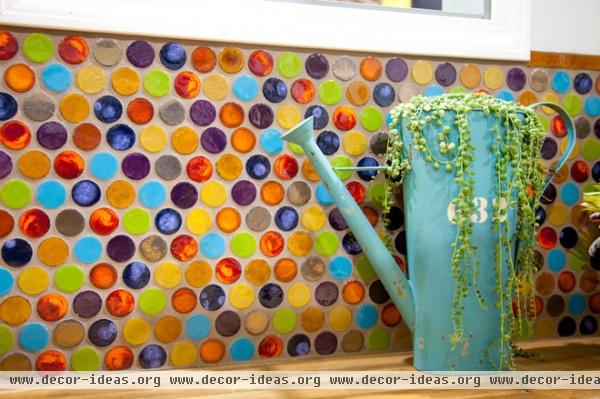 eclectic kitchen by Mercury Mosaics and Tile