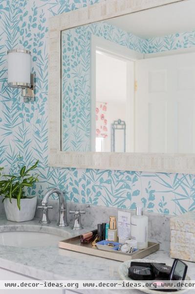 contemporary powder room by Katie Rosenfeld Design