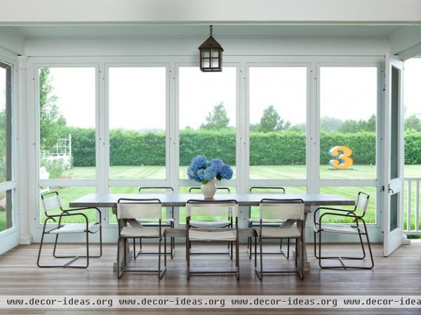 transitional porch by ALICE BLACK INTERIORS