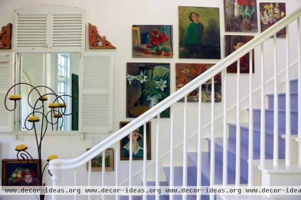 beach style staircase by Alison Kandler Interior Design