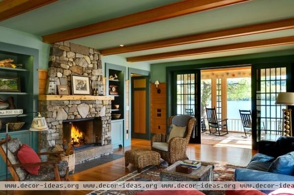 farmhouse living room by Smith & Vansant Architects PC